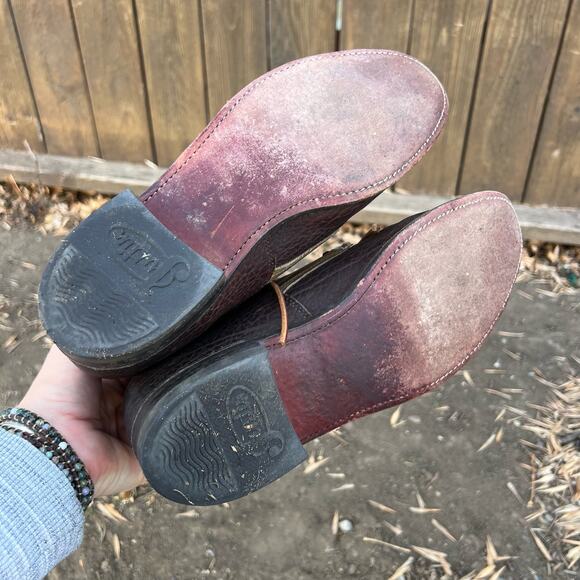 Justin Apache Brown Two Tone Roper Lace Up Cowgirl Boots 8B Style L353 - Picture 6 of 8